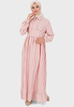 Striped Button Detail Dress