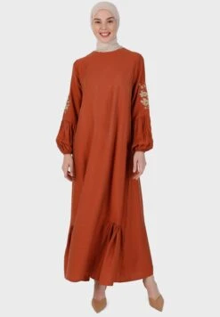 Balloon Sleeve Ruffled Hem Dress