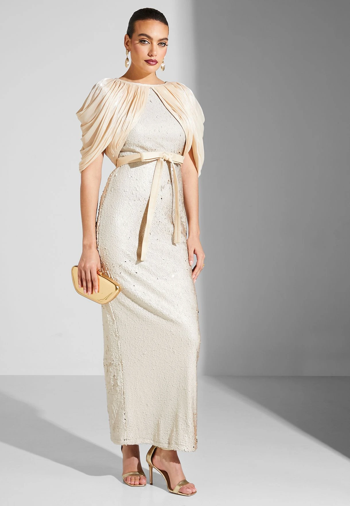 Split Sleeve Belted Dress 1 Split Sleeve Belted Dress