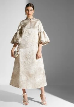 Flute Sleeve Printed Dress