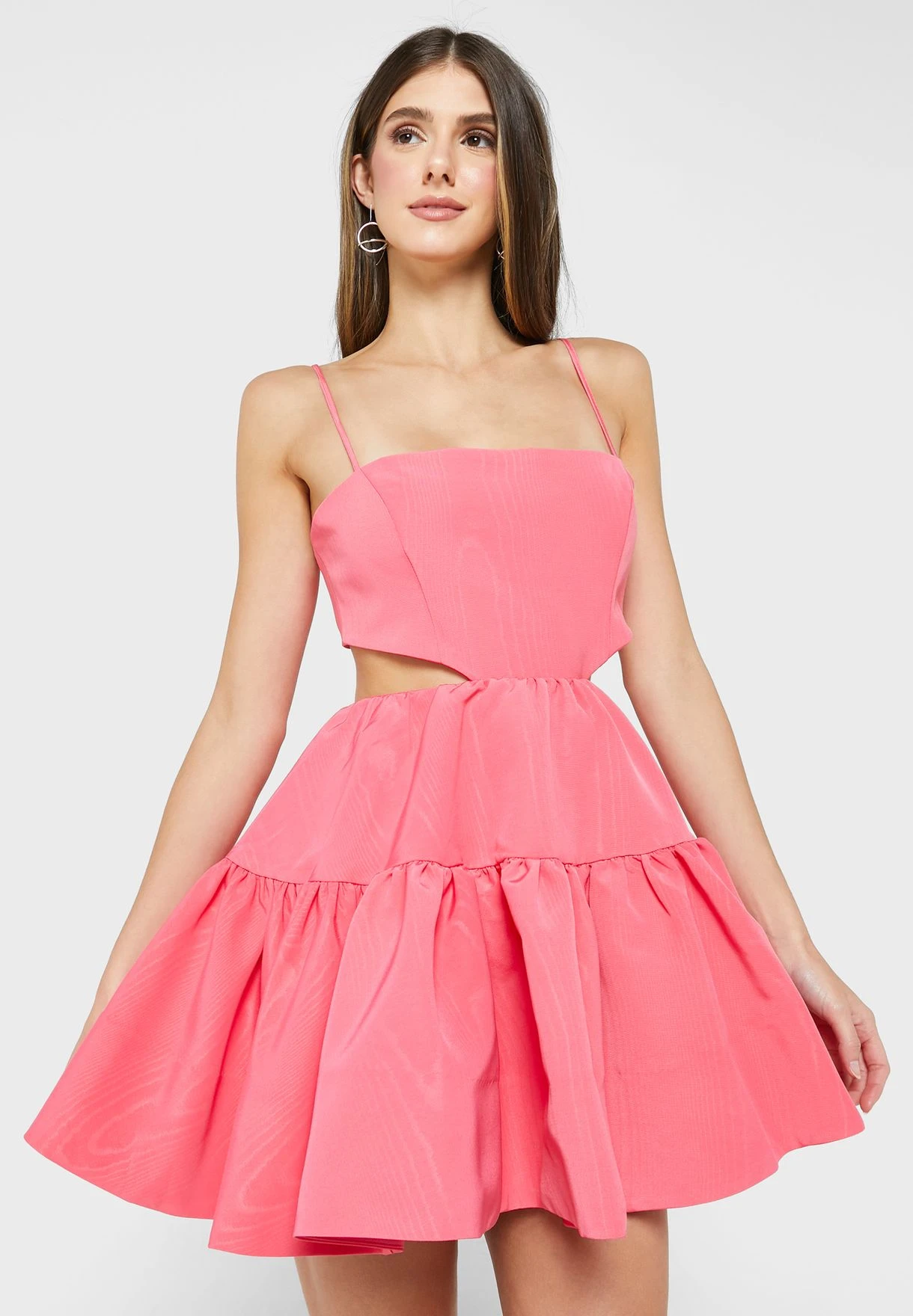 Bardot Cut Out Detail Ruffle Dress 1 Bardot Cut Out Detail Ruffle Dress