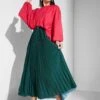 Plisse Cape Sleeve Dress