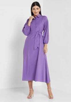 Collared Solid Dress