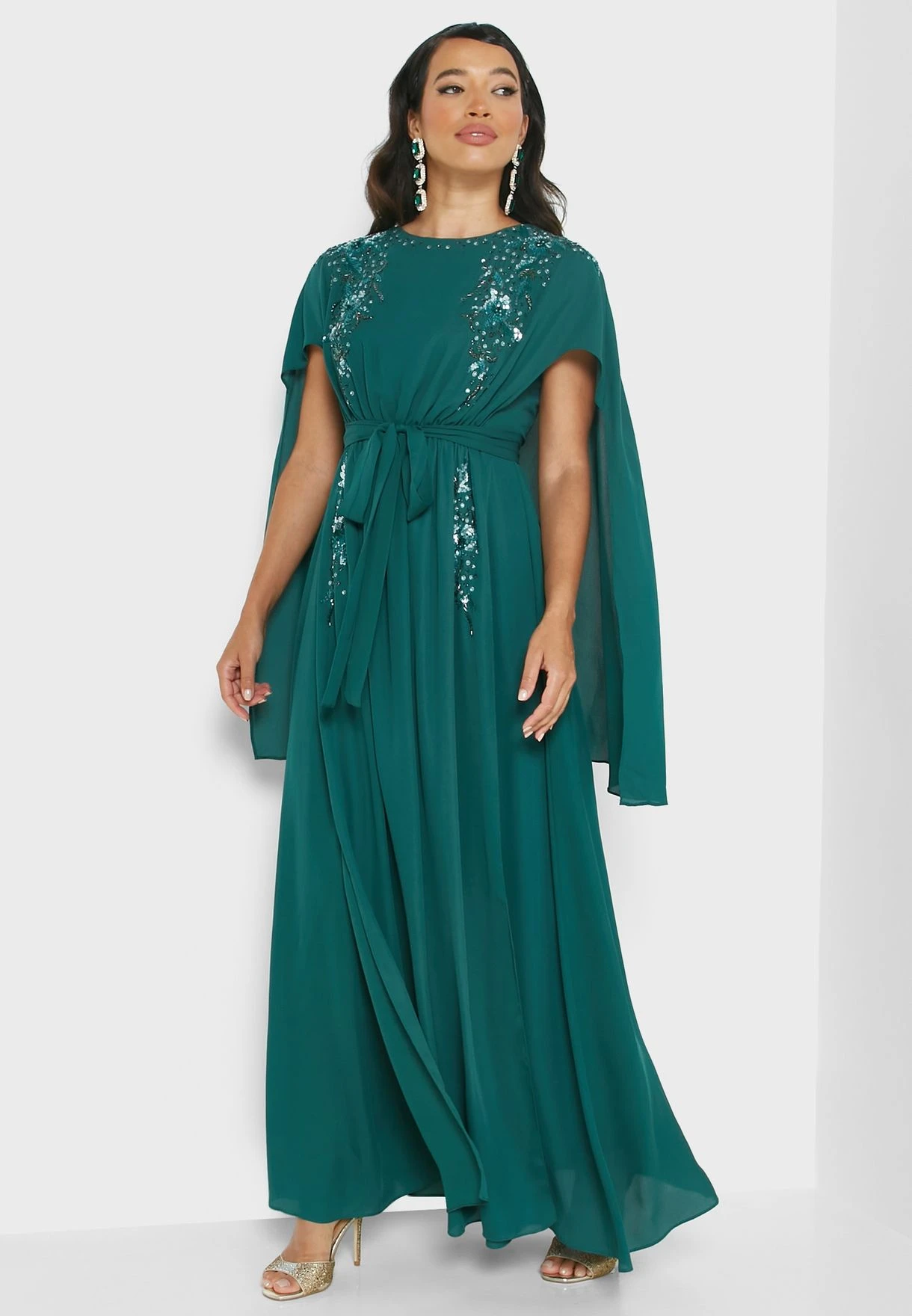 Embellished Belted Tiered Dress 1 Embellished Belted Tiered Dress