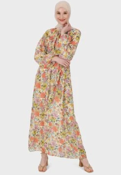 Floral Print Balloon Sleeve Dress