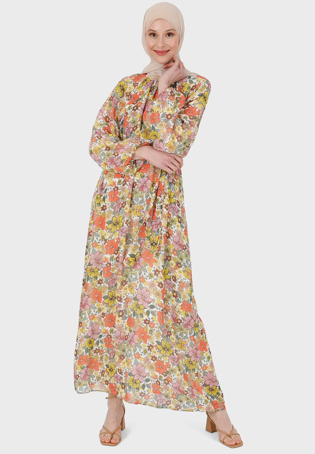 Floral Print Balloon Sleeve Dress 1 Floral Print Balloon Sleeve Dress