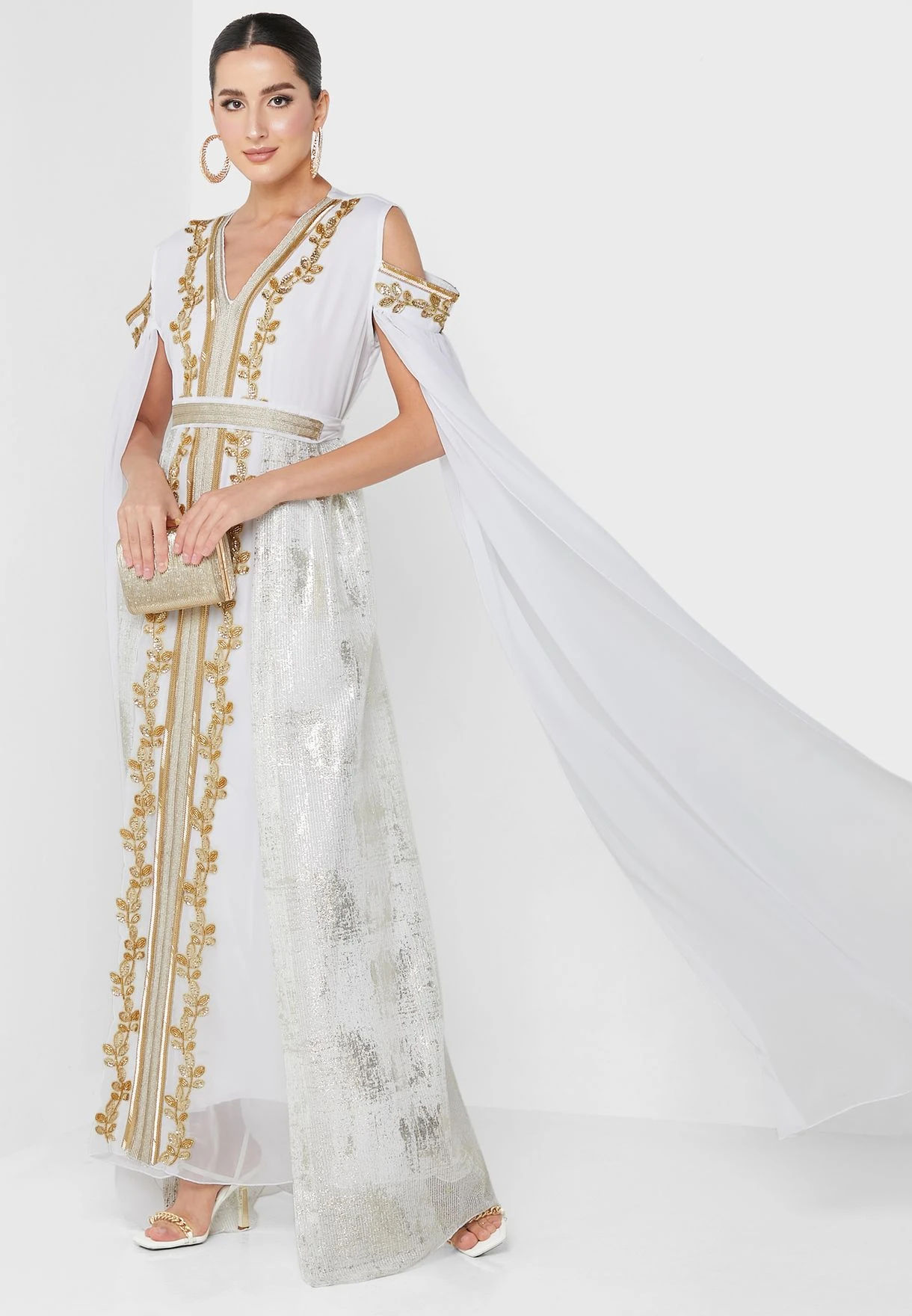 Split Sleeve Embellished Belted Dress 1 Split Sleeve Embellished Belted Dress