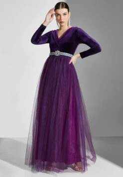 Mesh Embellished Color Block Dress