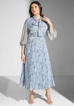 Surplice Neck Sequin Plisse Dress