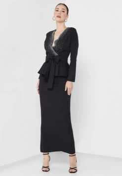 Surplice Neck Belted Dress