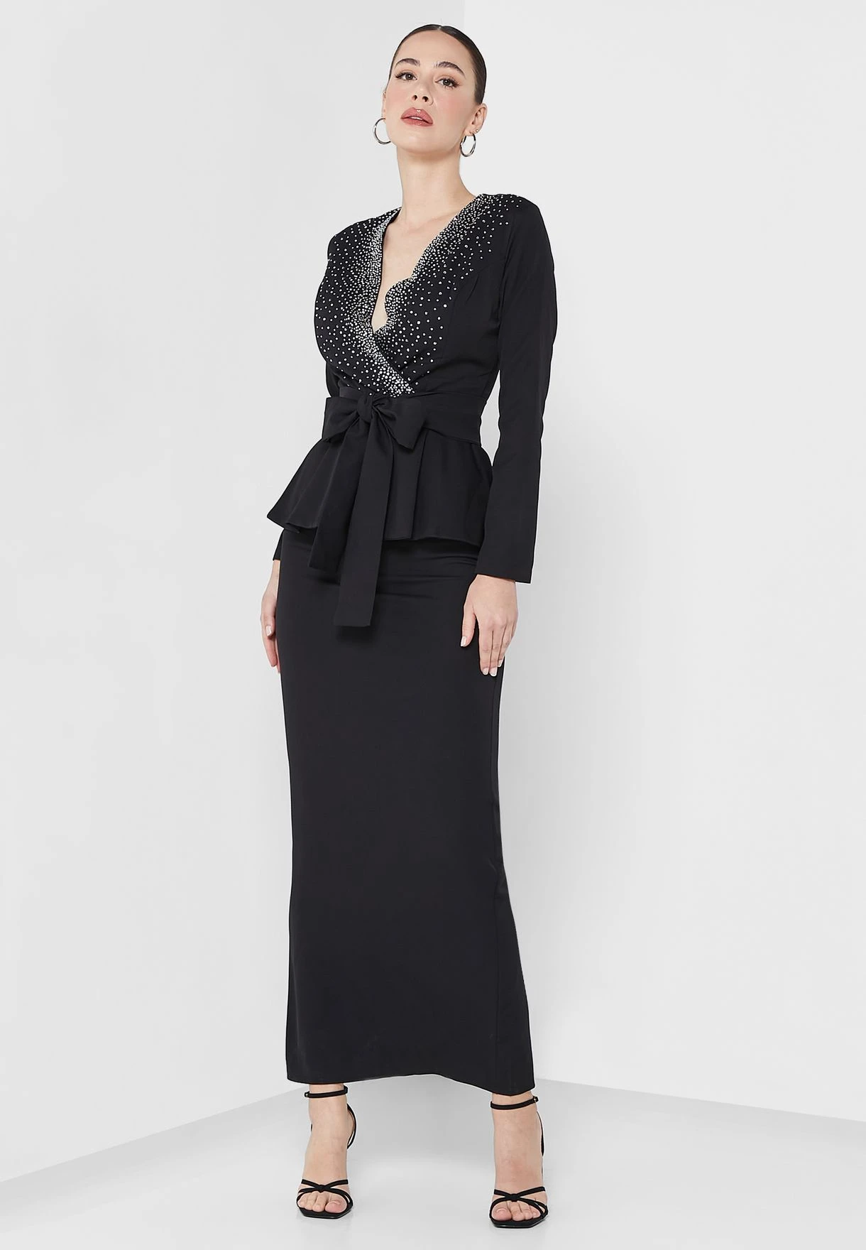 Surplice Neck Belted Dress 1 Surplice Neck Belted Dress