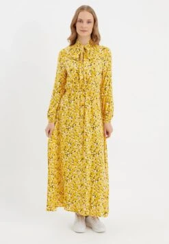 Tie Neck Floral Print Dress