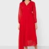 ELLA Wrap Front Pleated Maxi Dress