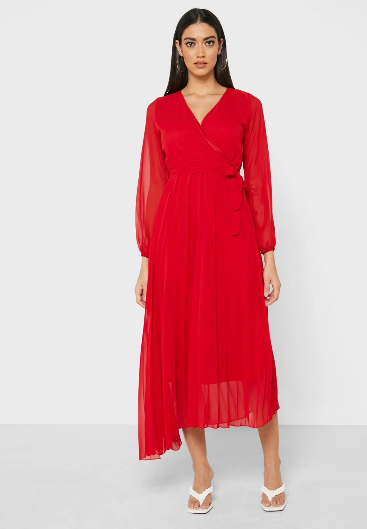ELLA Wrap Front Pleated Maxi Dress 1 ELLA Wrap Front Pleated Maxi Dress