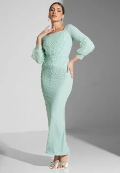 Embellished Square Neck Dress