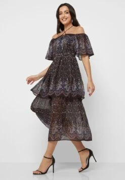 Cold Shoulder Ruffle Dress