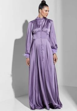 Button Down Feather Detail Dress