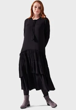 Tie Neck Ruffle Detail Dress