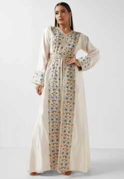 Front Split Embellished Button Detail Dress