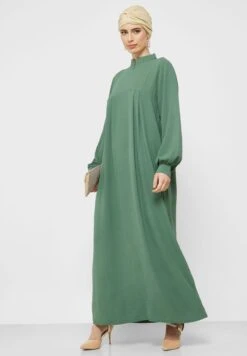 Puff Sleeve Dress With Zipper