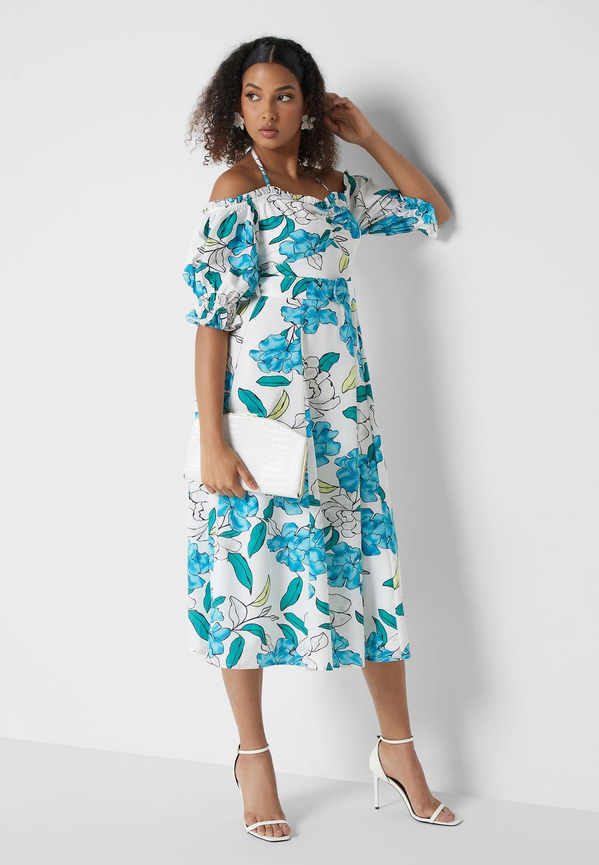 Cold Shoulder Neck Printed Dress 1 Cold Shoulder Neck Printed Dress