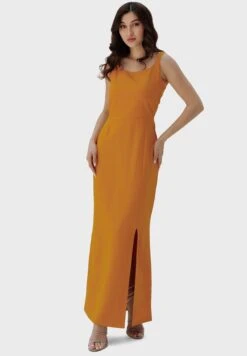 Strappy Front Slit Dress