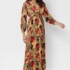 Printed Surplice Neck Dress