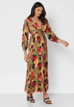 Printed Surplice Neck Dress
