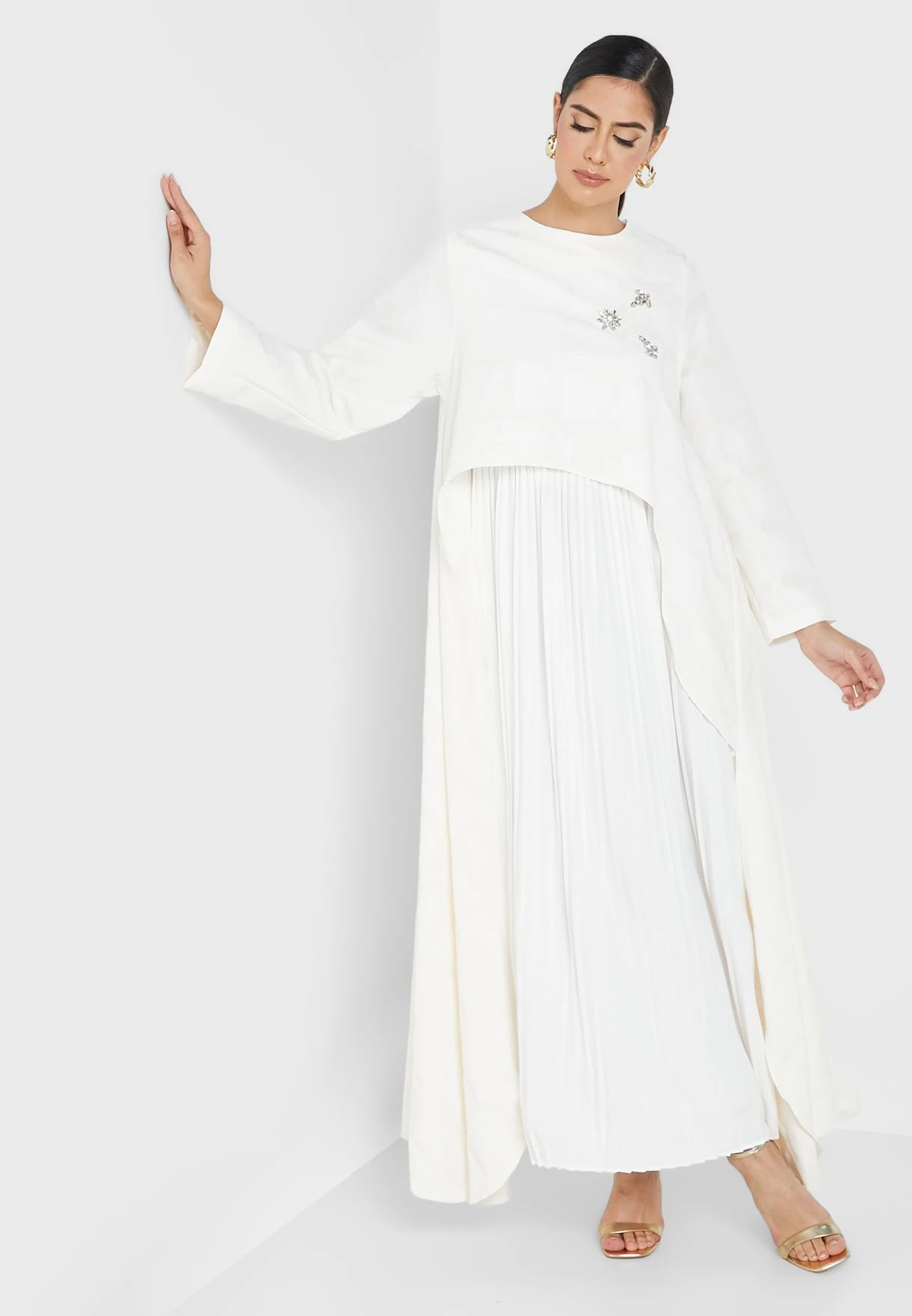 Plisse Embellished Detail Dress 1 Plisse Embellished Detail Dress