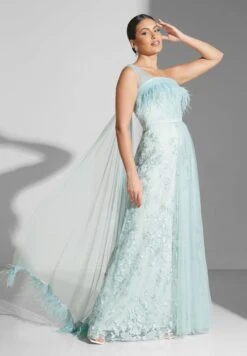 Embroidered Mesh Tiered Dress