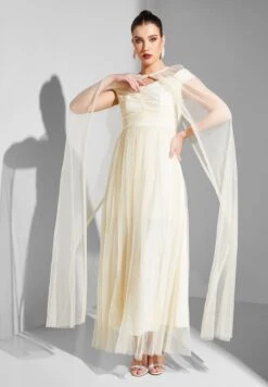 Cape Sleeve Mesh Dress