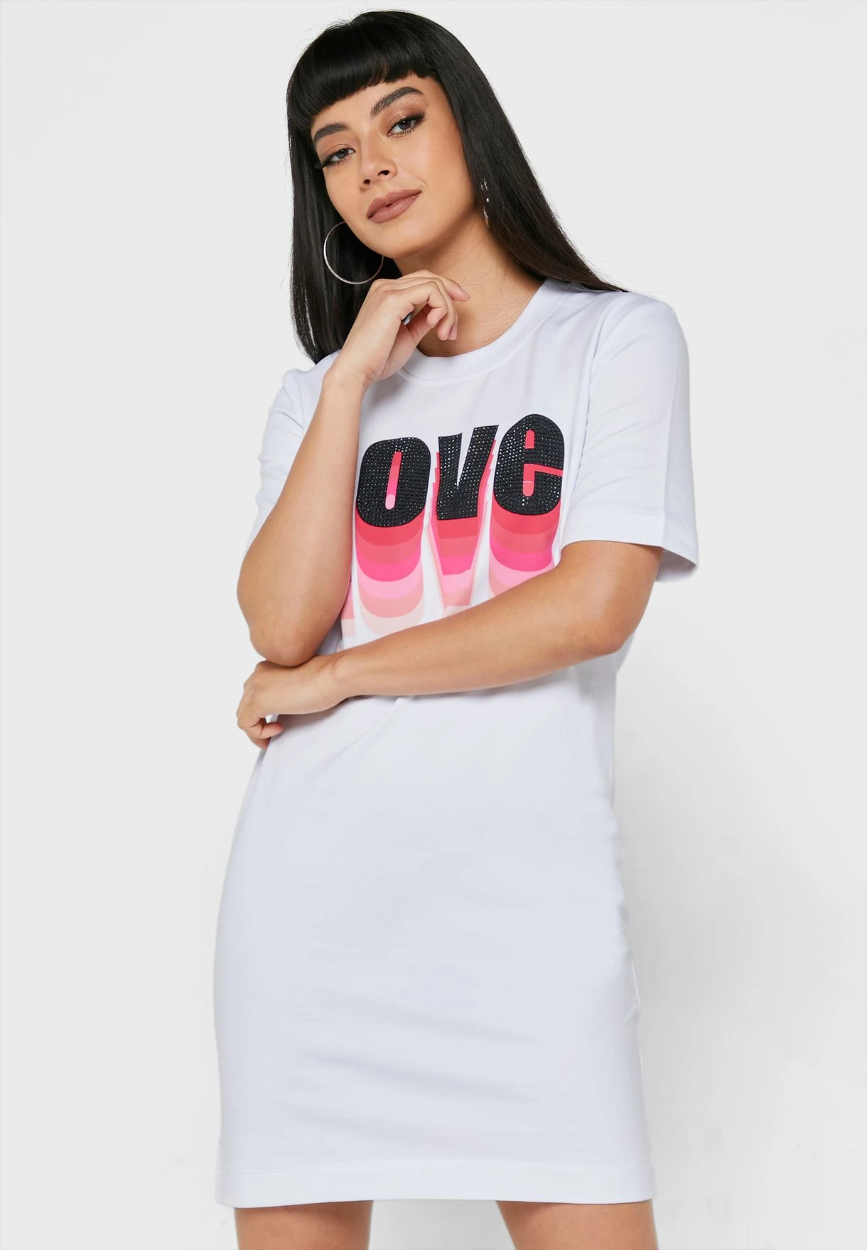 LOVE MOSCHINO Round Neck Logo Dress 1 LOVE MOSCHINO Round Neck Logo Dress