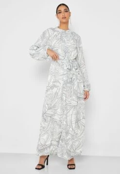 Printed Ruched Waist Tiered Dress