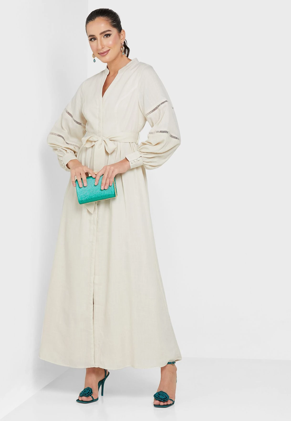 Balloon Sleeve Belted Dress 1 Balloon Sleeve Belted Dress