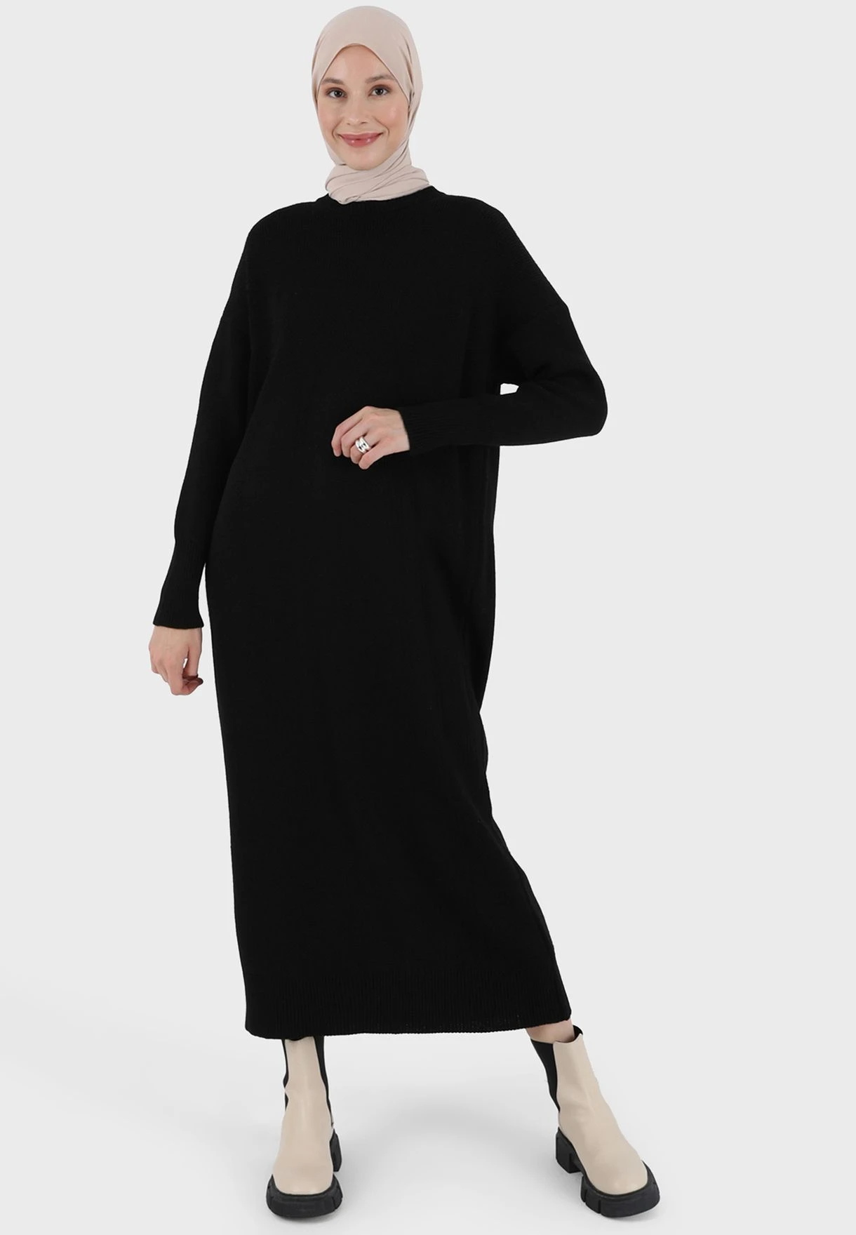 Round Neck Knitted Dress 1 Round Neck Knitted Dress