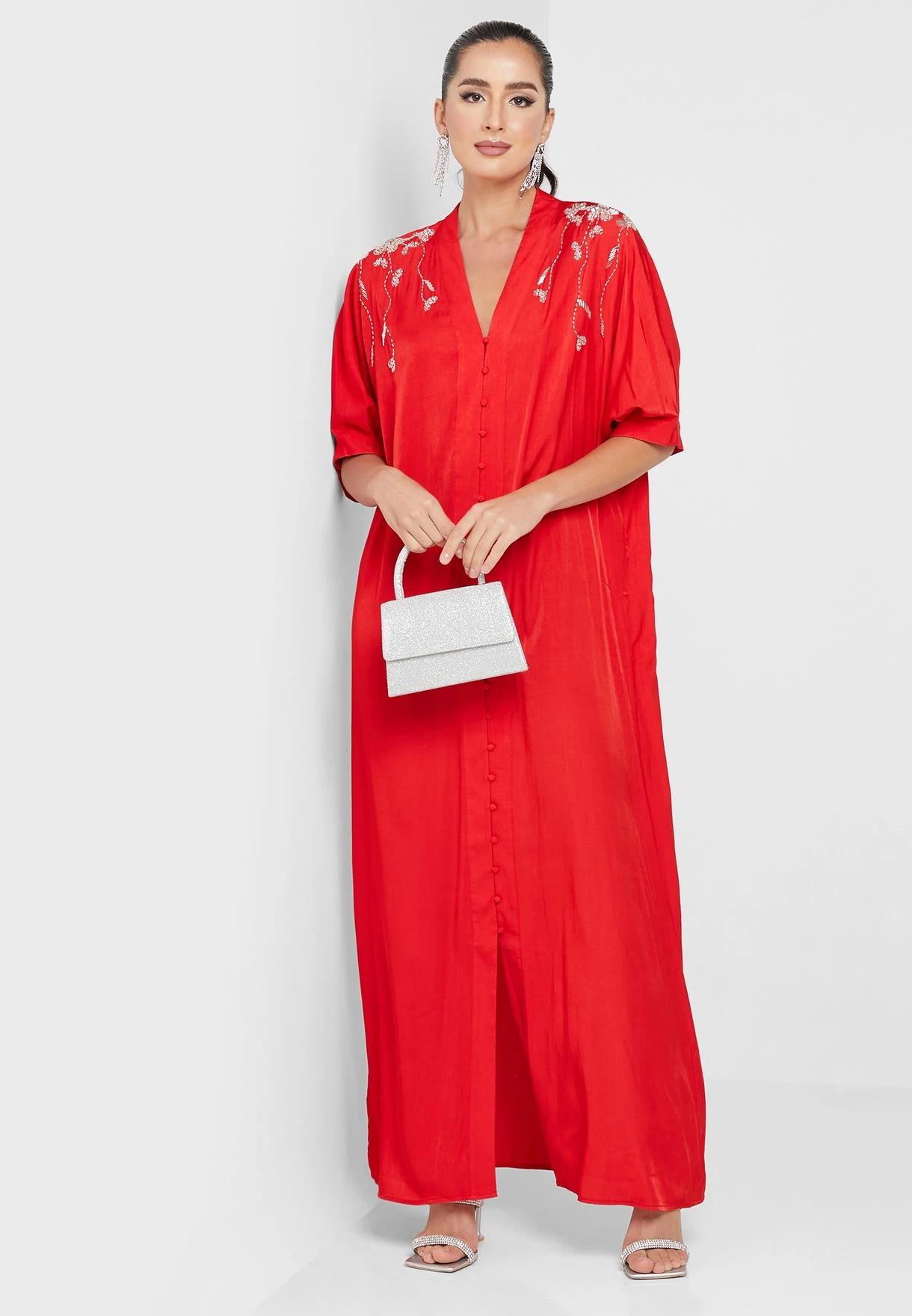 Embroidered Button Detail Dress 1 Embroidered Button Detail Dress