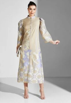 Button Detail Floral Print Dress