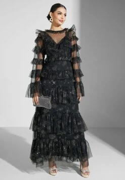 Shimmer Dress With Ruffle Detail