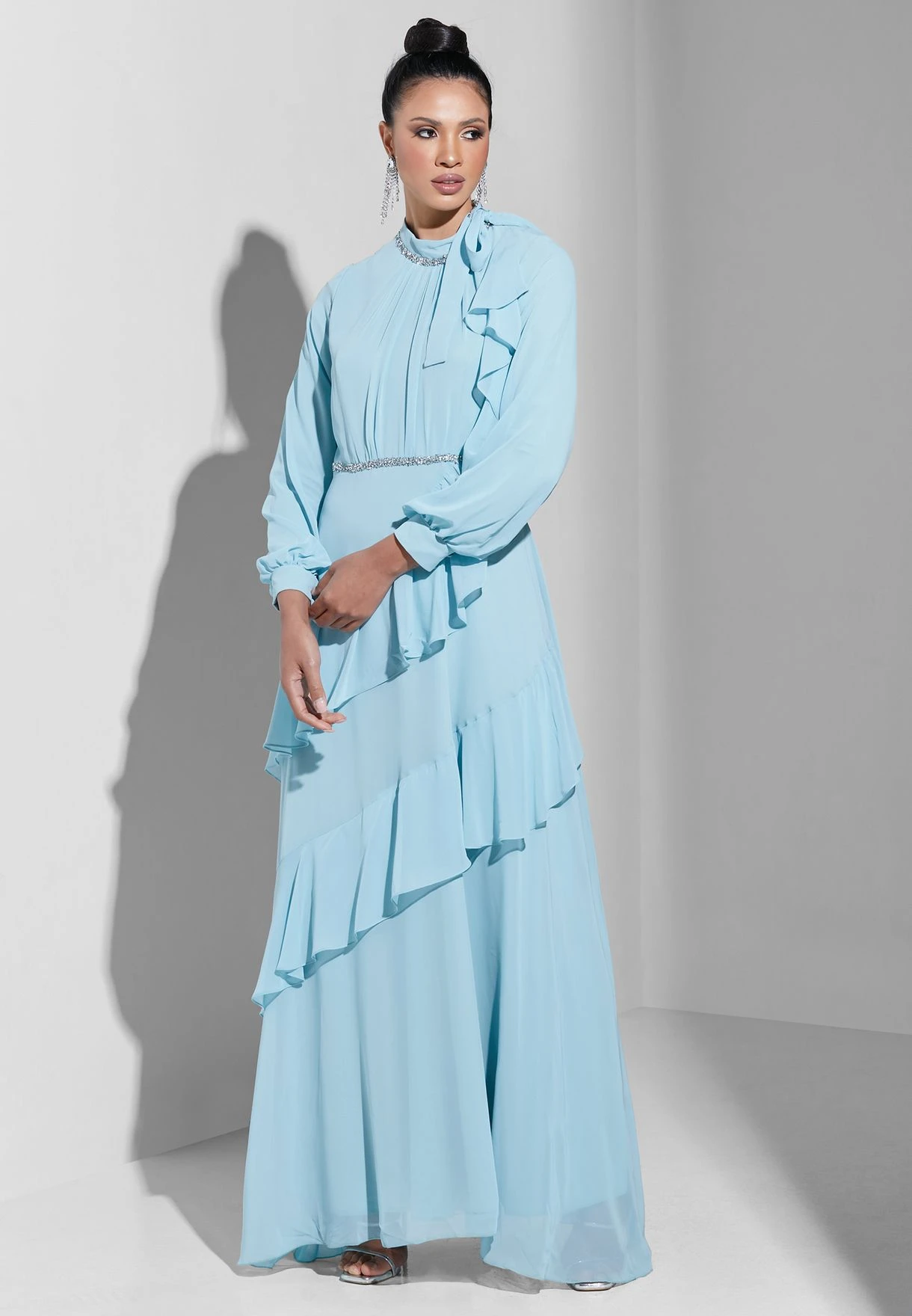 High Neck Ruffle Detail Dress 1 High Neck Ruffle Detail Dress