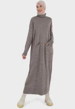 Turtle Neck Pocket Detail Dress