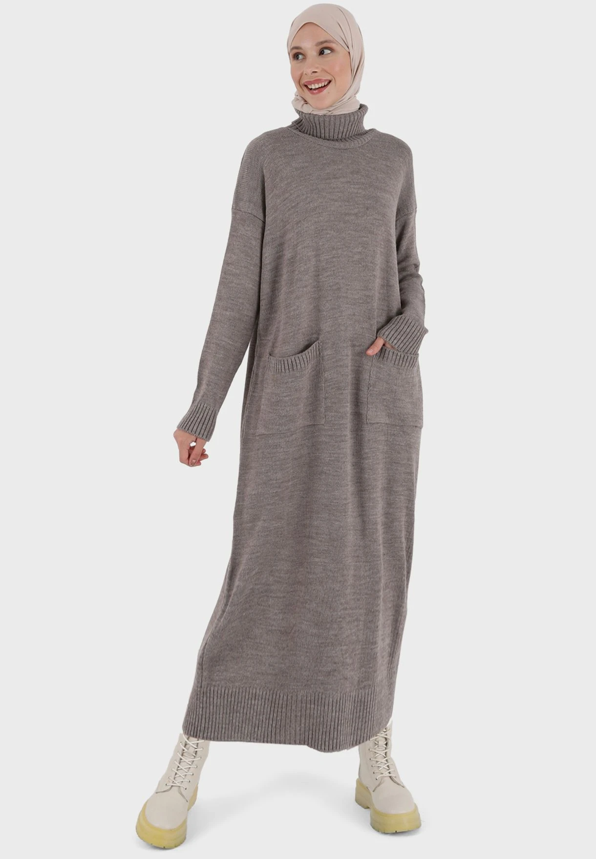 Turtle Neck Pocket Detail Dress 1 Turtle Neck Pocket Detail Dress