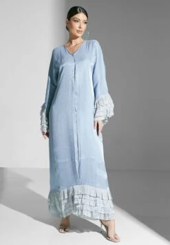 Ruffle Dress With Contrast Trims