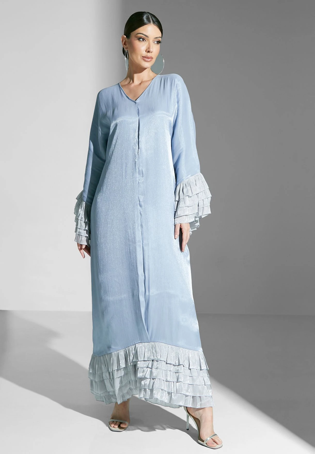 Ruffle Dress With Contrast Trims 1 Ruffle Dress With Contrast Trims