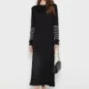 Button Stripe Detail Knitted Dress