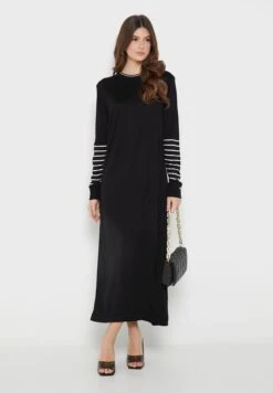 Button Stripe Detail Knitted Dress