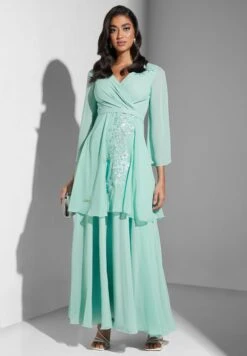 Belt Detail Embroidered Dress