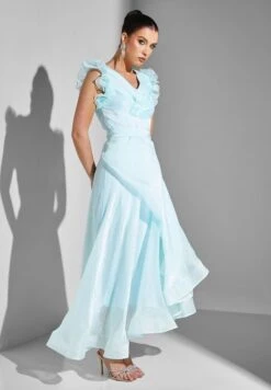 Ruffle Sleeve Twist Front Dress