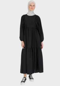 Balloon Sleeve Tiered Dress