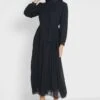 Front Tie Pleated Dress