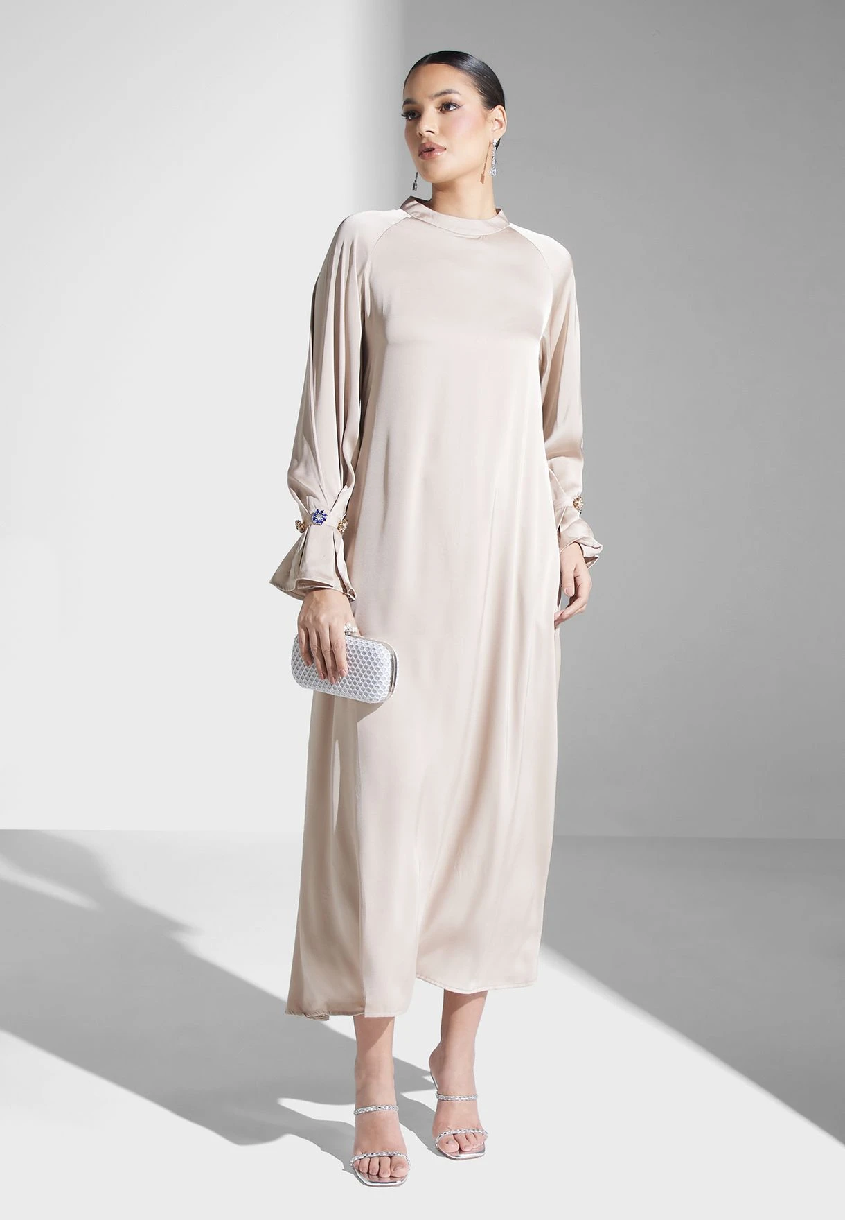 Puff Sleeve Satin Dress 1 Puff Sleeve Satin Dress